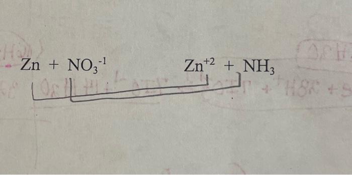 Solved Zn+NO3−1 Zn+2+NH3 | Chegg.com