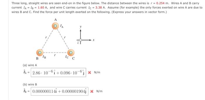 Solved Three Long, Straight Wires Are Seen End-on In The | Chegg.com