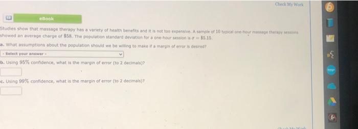 Solved Check My Work E ebook Studies show that massage | Chegg.com