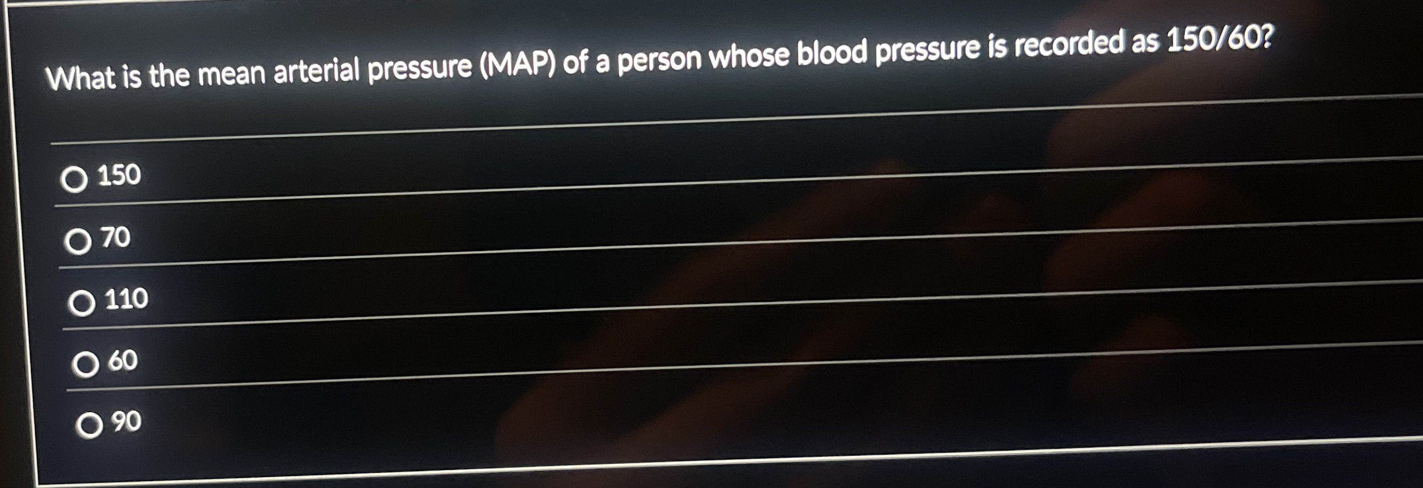 Solved What is the mean arterial pressure (MAP) ﻿of a person | Chegg.com