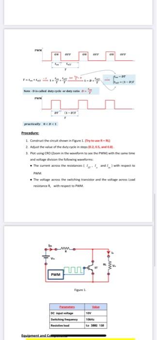 Solved Lab. No. (1) Pulse width modulation Obiective: To | Chegg.com