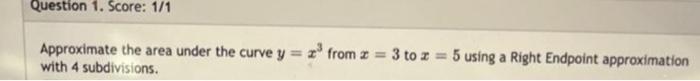 Solved Approximate the area under the curve y=x3 from x=3 to | Chegg.com