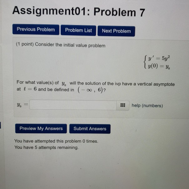 Solved Assignment01: Problem 6 Previous Problem Problem List | Chegg.com