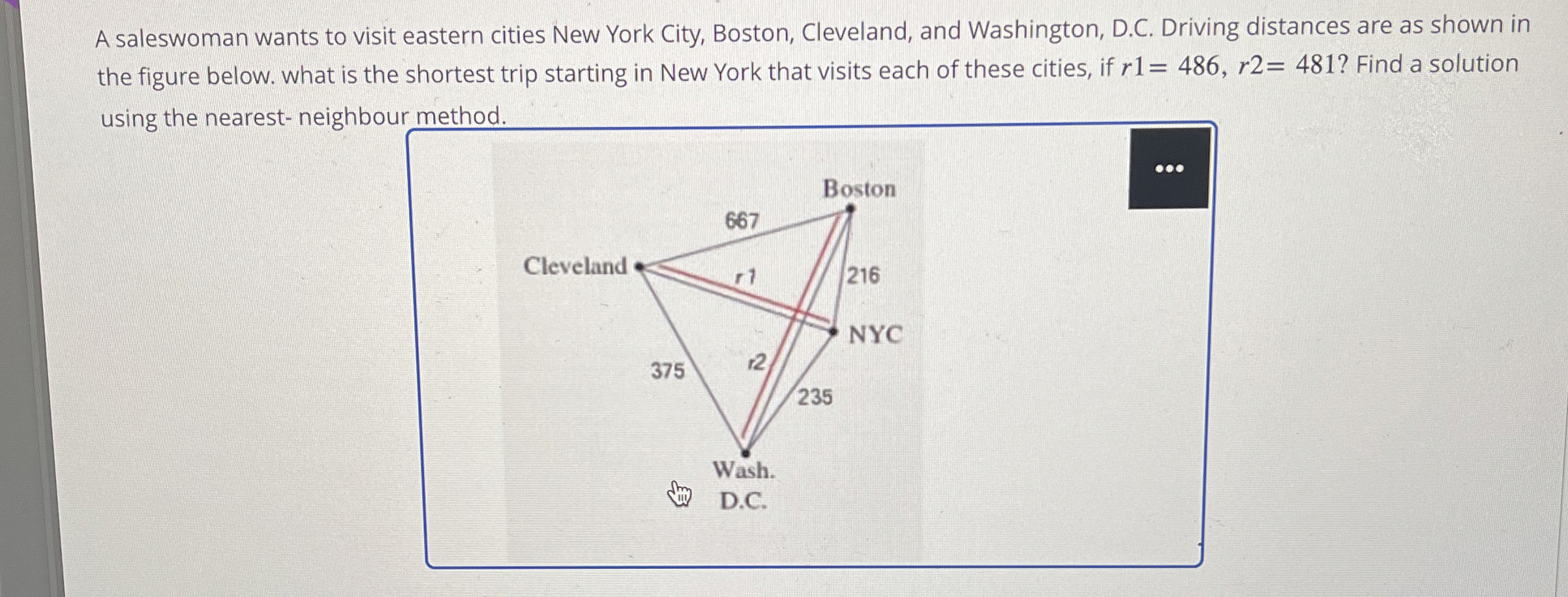 Solved A saleswoman wants to visit eastern cities New York