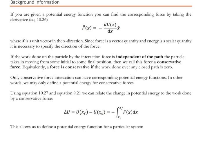 Solved If you are given a potential energy function you can | Chegg.com