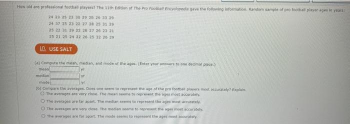 Solved oth 12. How old are professional football players?