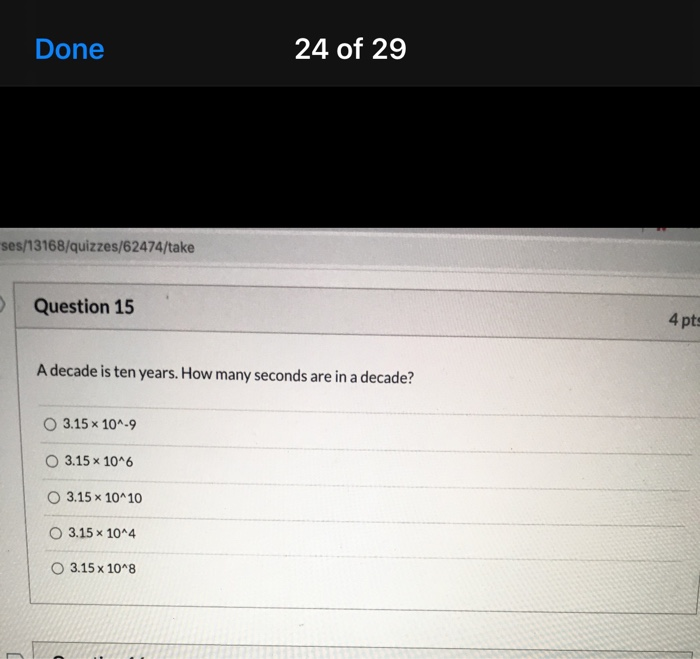 Solved Done 24 Of 29 Ses 13168 Quizzes 62474 Take Question Chegg Com