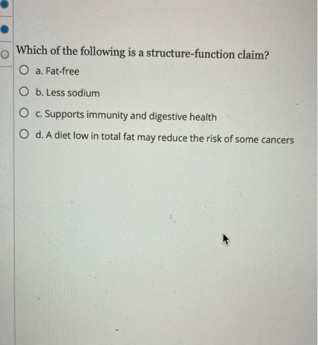 Solved Which of the following is a structure-function claim? | Chegg.com