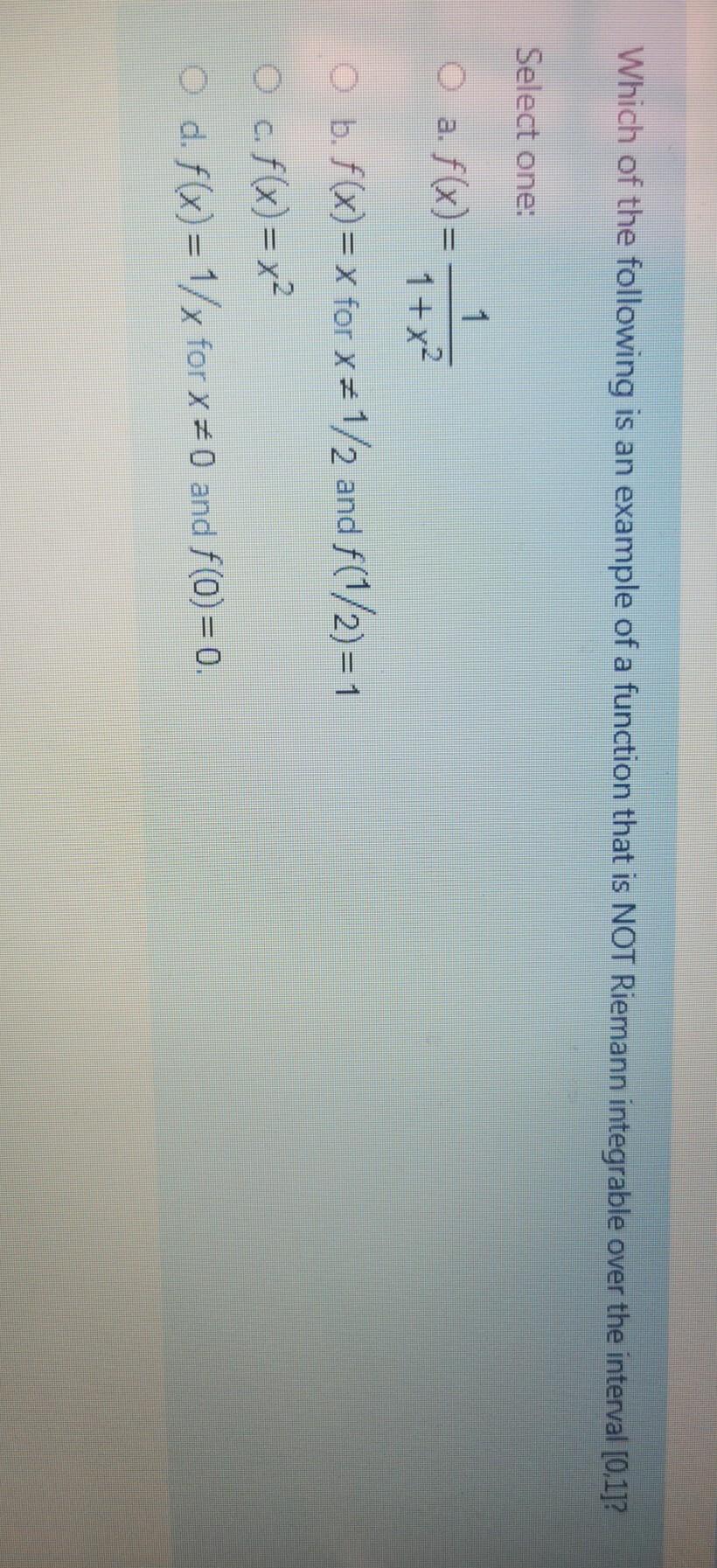 Solved Which of the following is an example of a function | Chegg.com