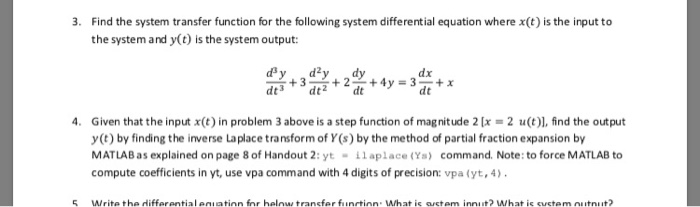 Solved 3. Find the system transfer function for the | Chegg.com