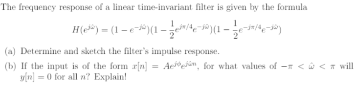 The Frequency Response Of A Linear Time-invariant 