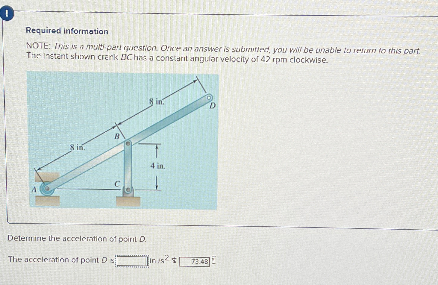 Solved The instant shown crank BC ﻿has a constant angular | Chegg.com