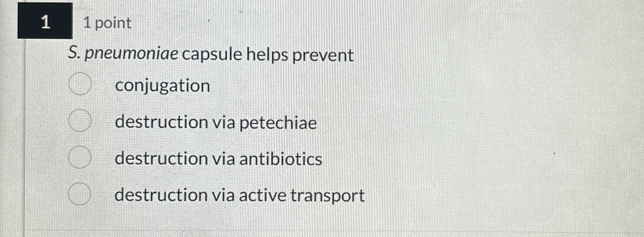 Solved 11 ﻿pointS. ﻿pneumoniae capsule helps