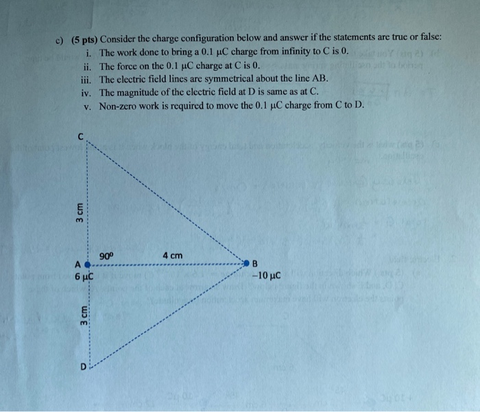 Solved c) (5 pts) Consider the charge configuration below | Chegg.com