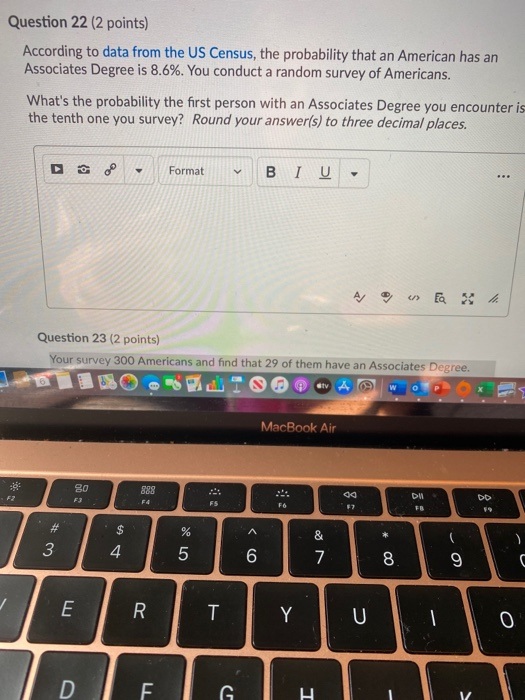 Solved Question 22 (2 points) According to data from the US | Chegg.com