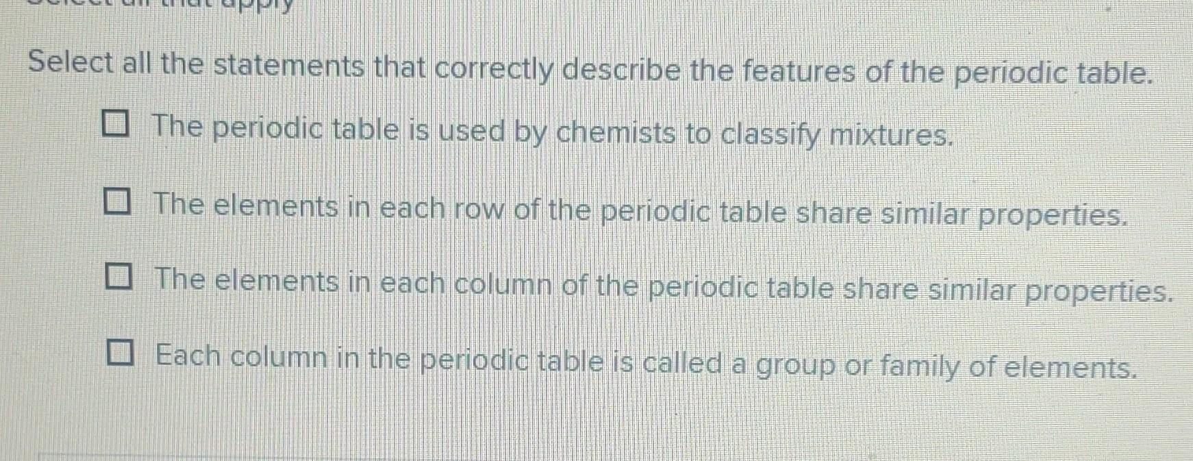 Solved Select all the statements that correctly describe the