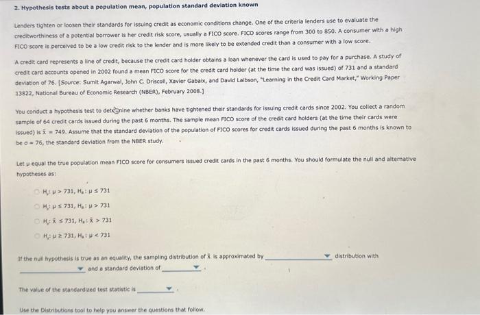 hypothesis tests for a population mean standard deviation known