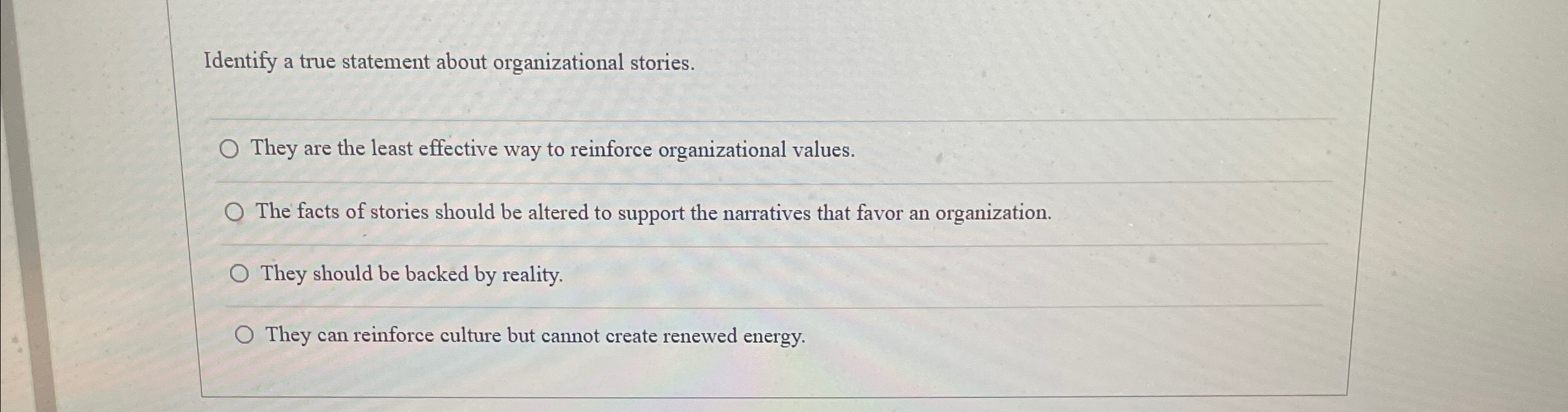 Solved Identify a true statement about organizational | Chegg.com