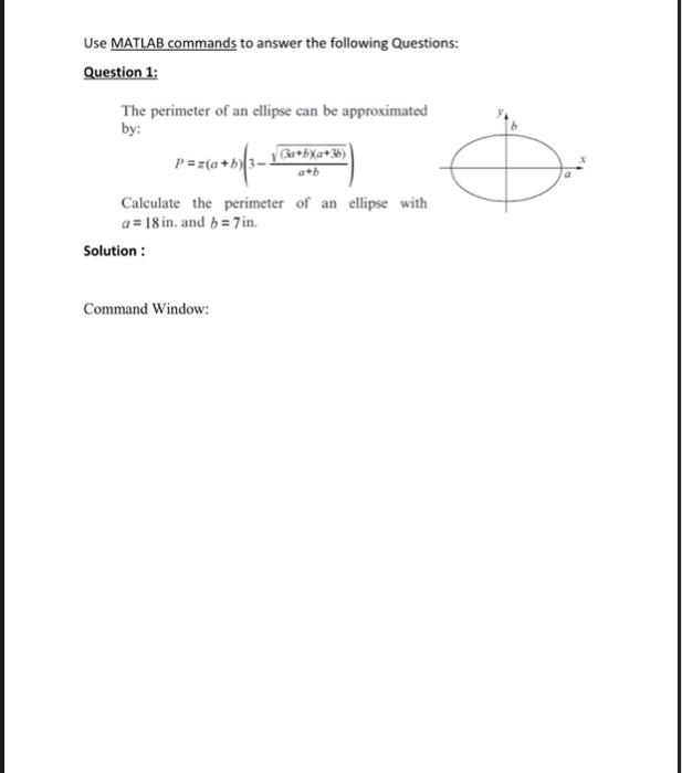 Solved Use MATLAB Commands To Answer The Following | Chegg.com