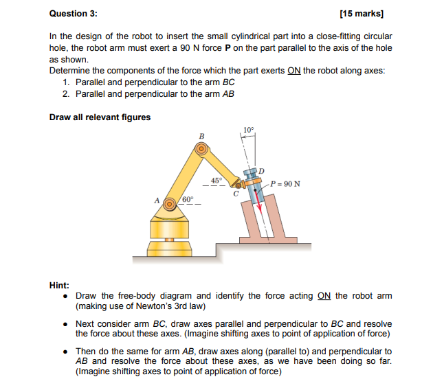 In the design of the store robot to insert the small cylindrical