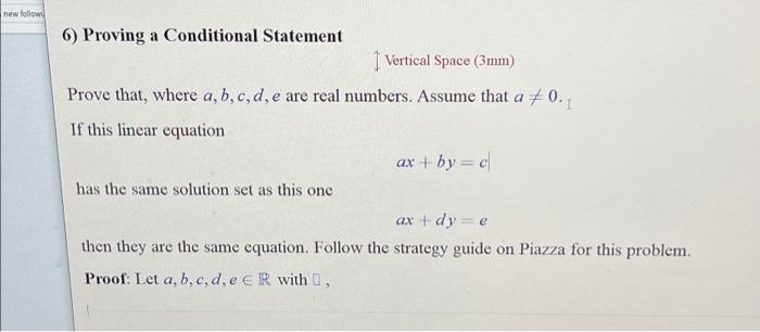 new followu 6) Proving a Conditional Statement | Chegg.com