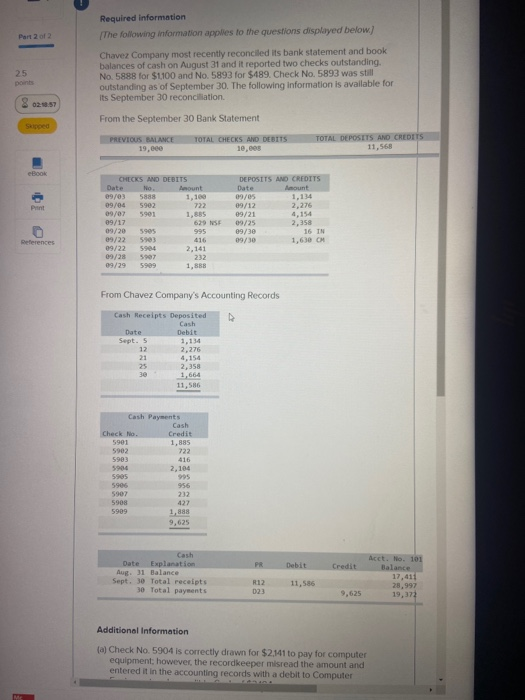 Solved Part 2 of 2 Required information The following | Chegg.com
