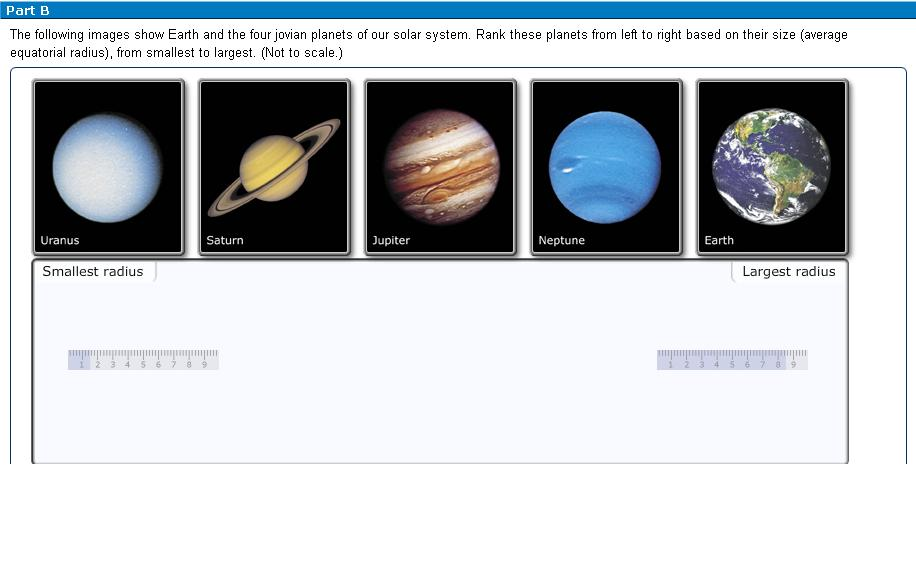 The following images show Earth and the four jovian | Chegg.com