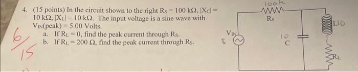 Solved 4. (15 points) In the circuit shown to the right | Chegg.com