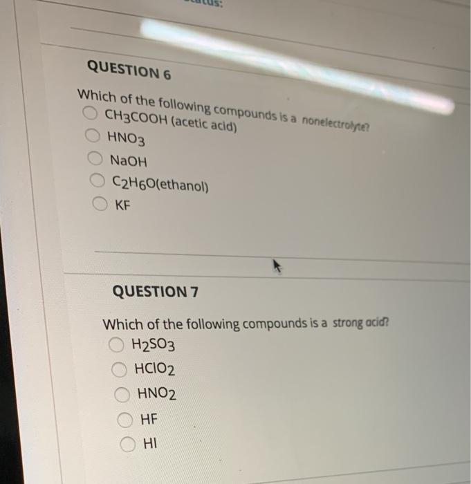 Solved QUESTION 6 Which of the following compounds is a | Chegg.com