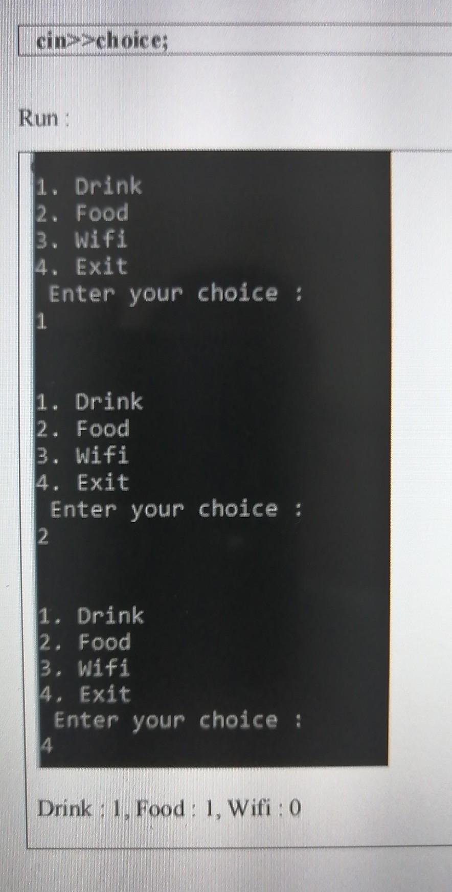 Solved Write a program that use Chapter 3 elements for menu | Chegg.com