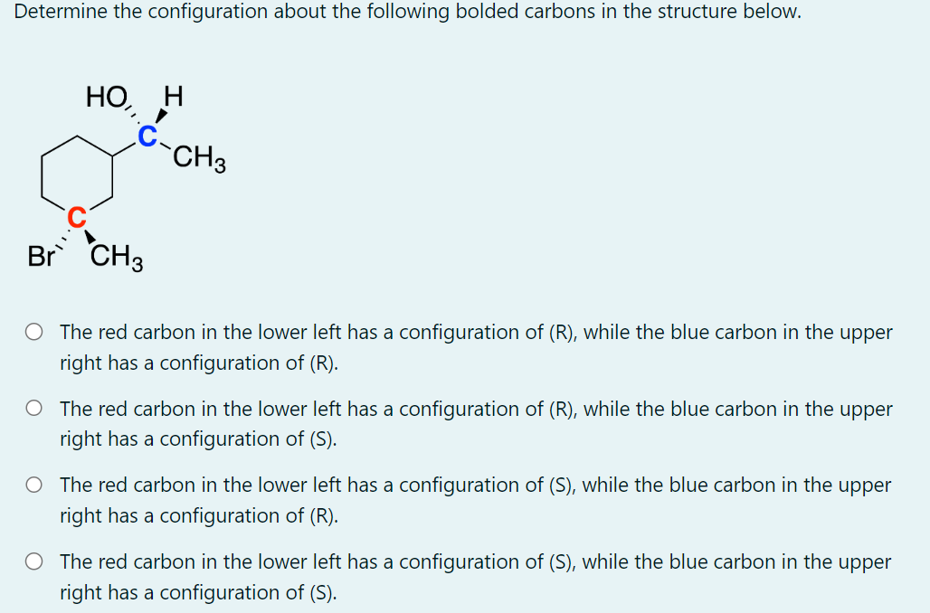 Solved Determine the configuration about the following | Chegg.com
