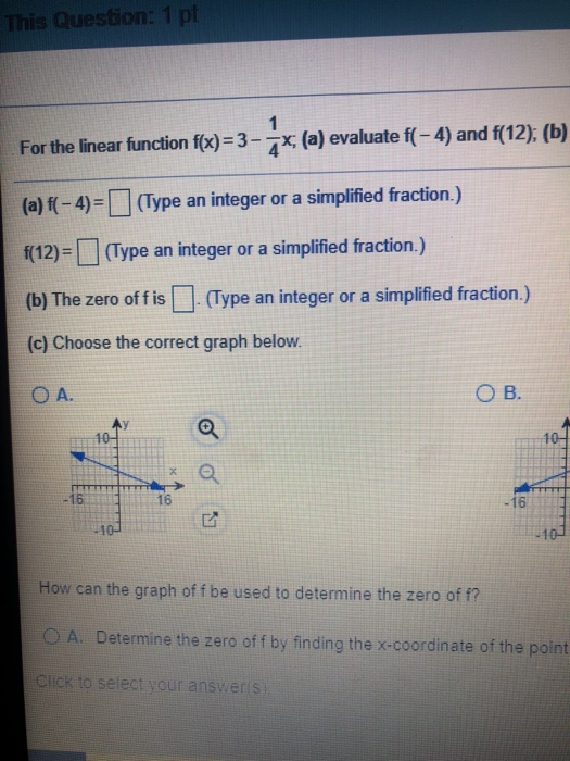 Solved This Question 1 Pt For The Linear Function F X 3 Chegg Com