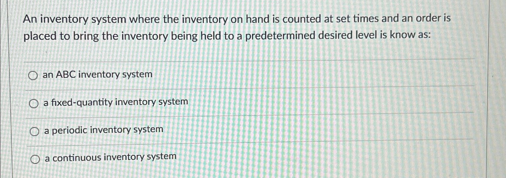 Solved An inventory system where the inventory on hand is | Chegg.com