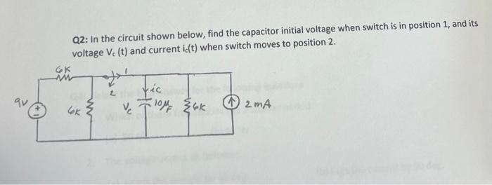 Solved Q2: In the circuit shown below, find the capacitor | Chegg.com