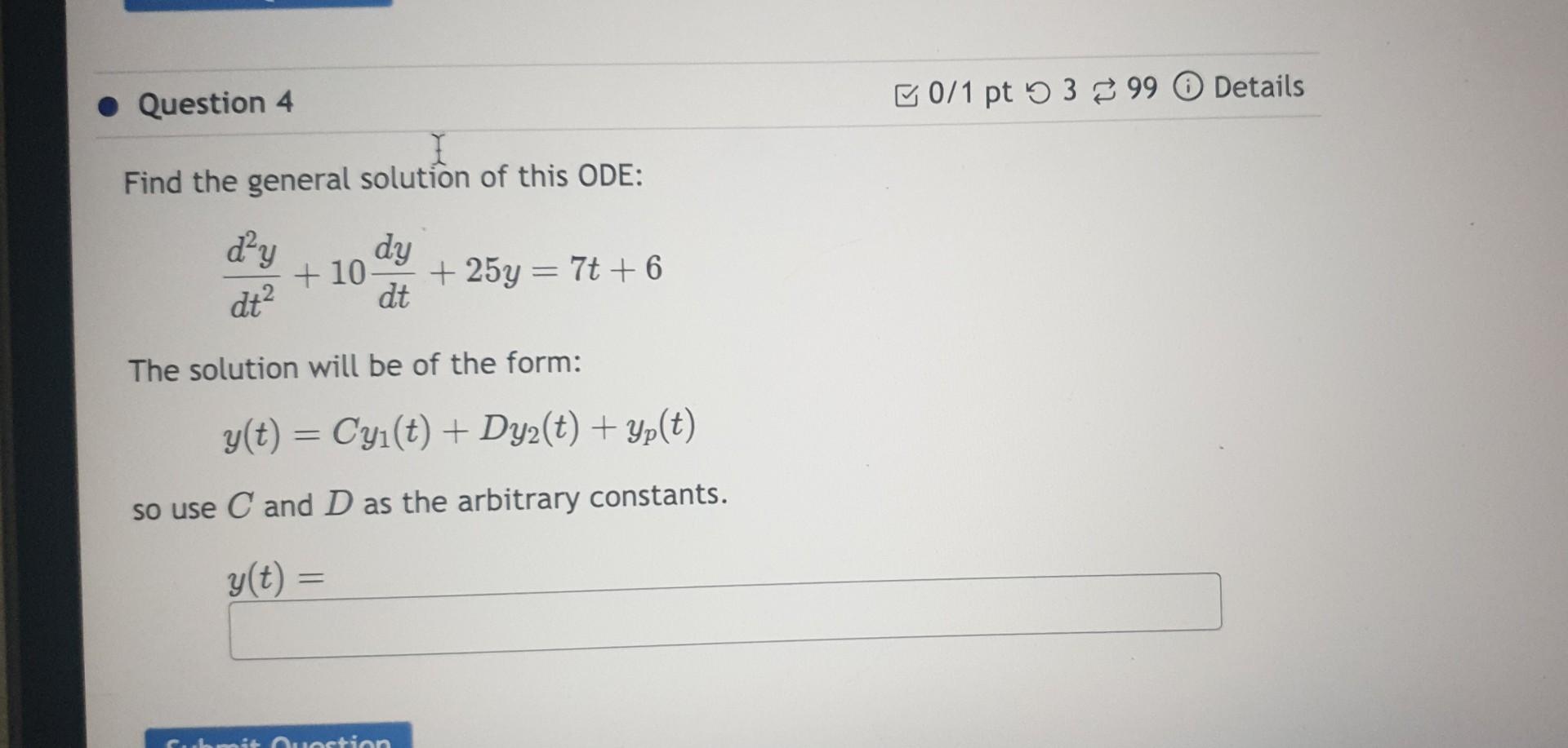 Solved Find The General Solution Of This ODE: | Chegg.com