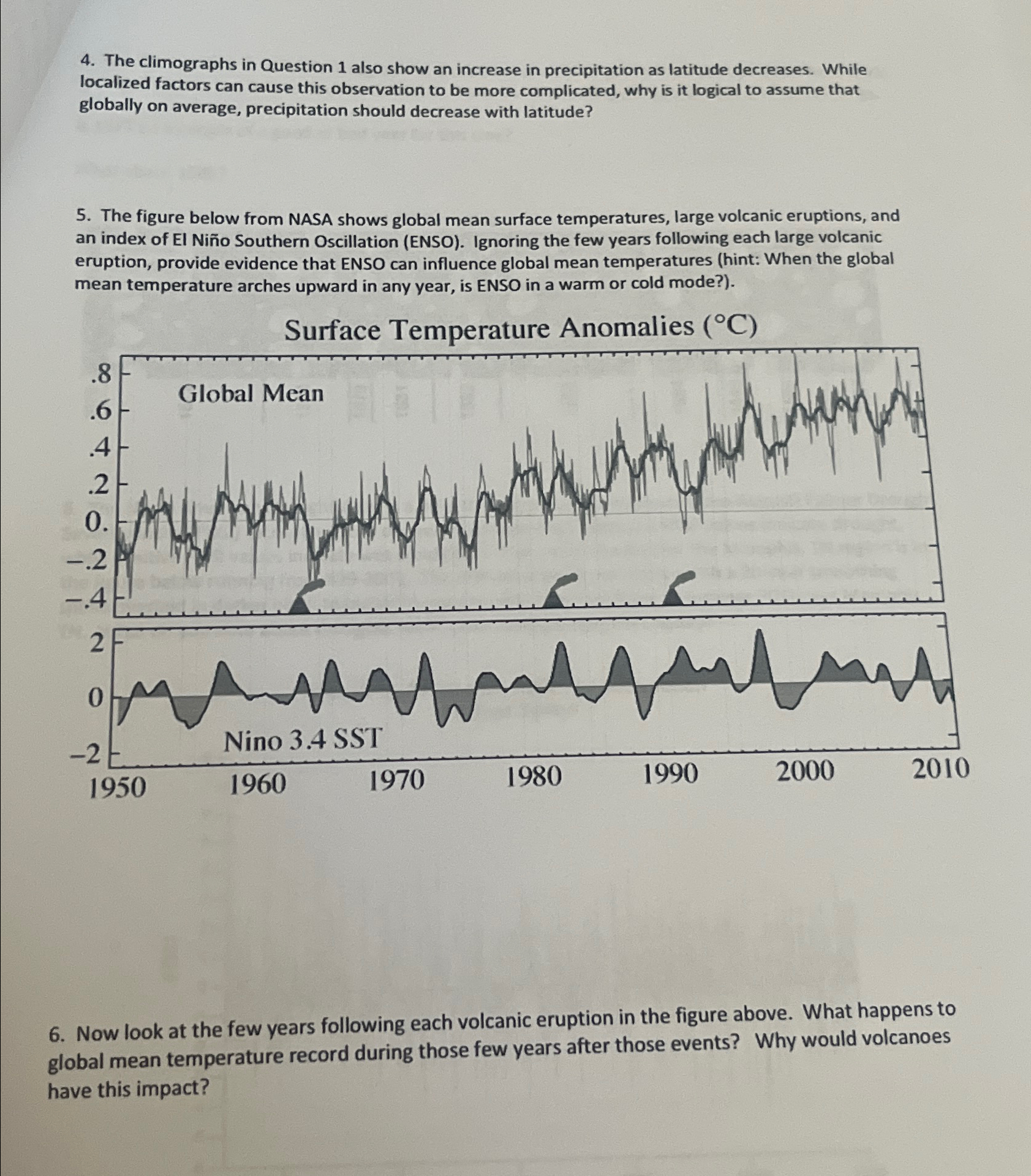 Solved The climographs in Question 1 ﻿also show an increase | Chegg.com