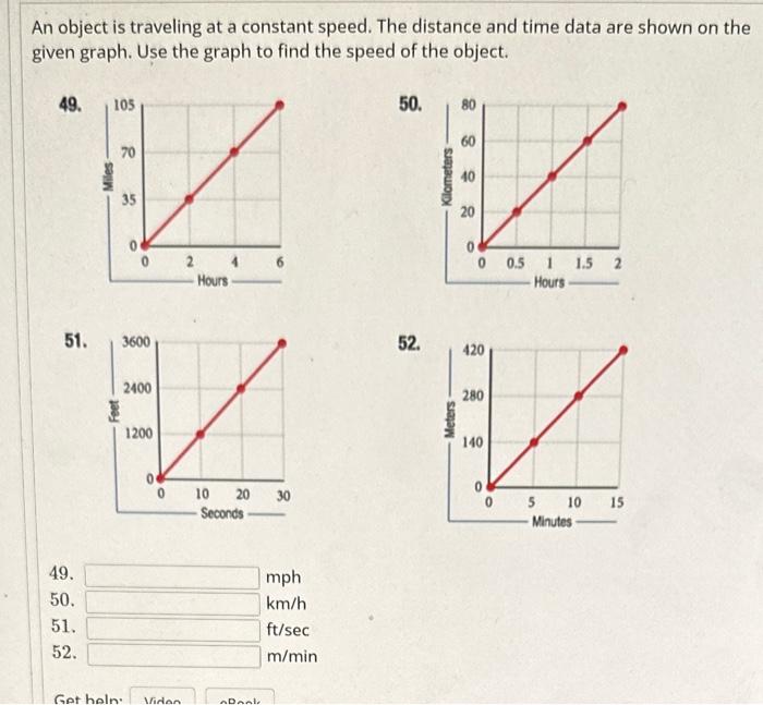 Solved An object is traveling at a constant speed. The | Chegg.com