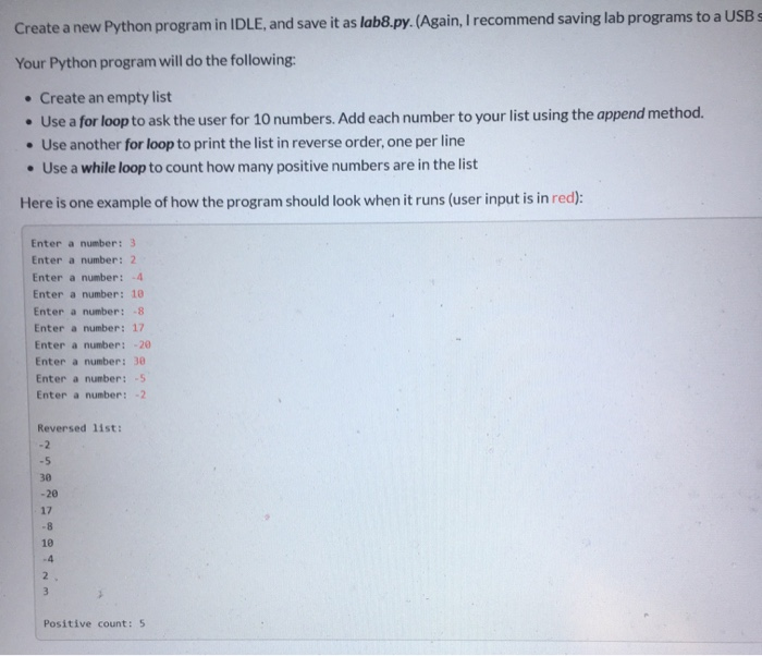 Solved Create a new Python program in IDLE, and save it as | Chegg.com