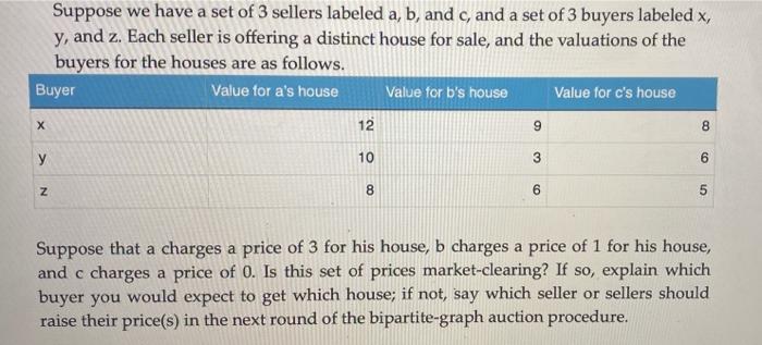 Solved Suppose We Have A Set Of 3 Sellers Labeled A, B, And | Chegg.com