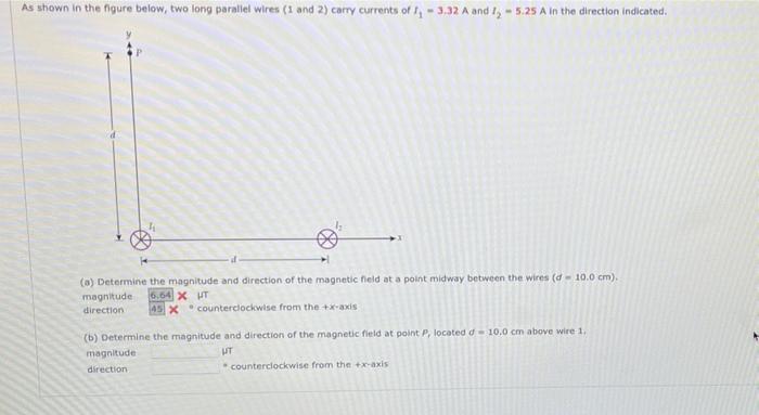 Solved As shown in the figure below, two long parallel wires | Chegg.com