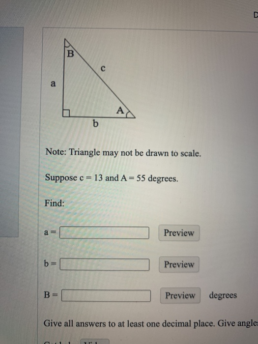 Solved B с A A B Note: Triangle May Not Be Drawn To Scale. | Chegg.com