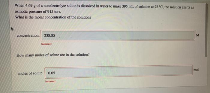 Solved When 4.69 g of a nonelectrolyte solute is dissolved | Chegg.com