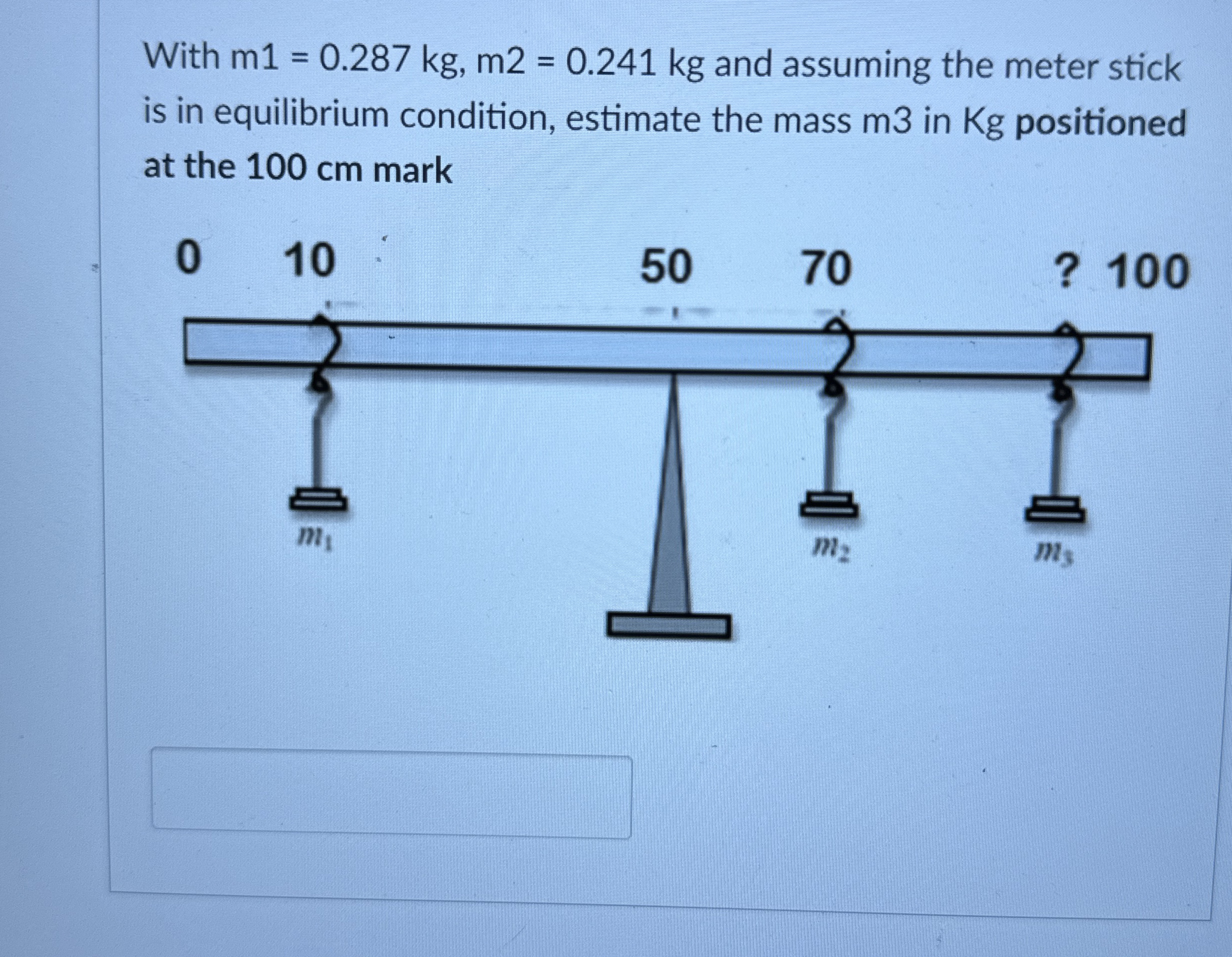 Solved With m1=0.287kg,m2=0.241kg ﻿and assuming the meter | Chegg.com