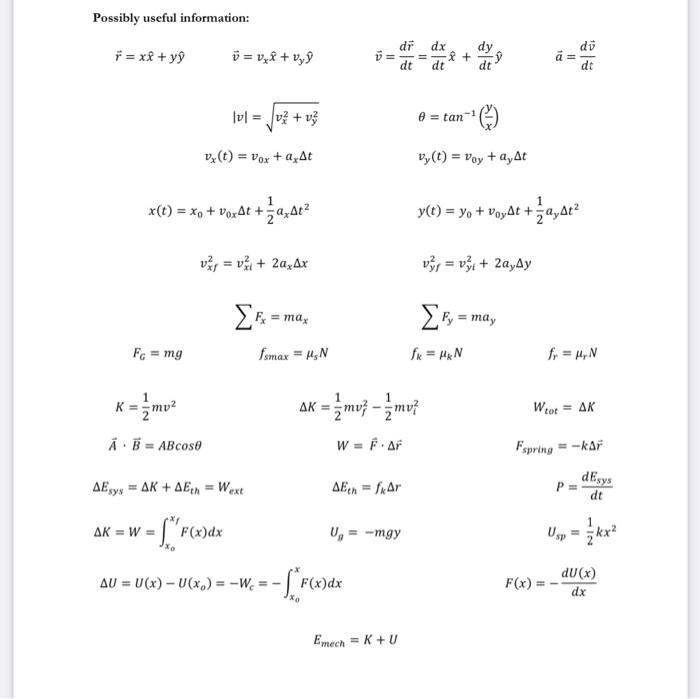 Solved 1 Consider The Following Potential Energy Functio Chegg Com