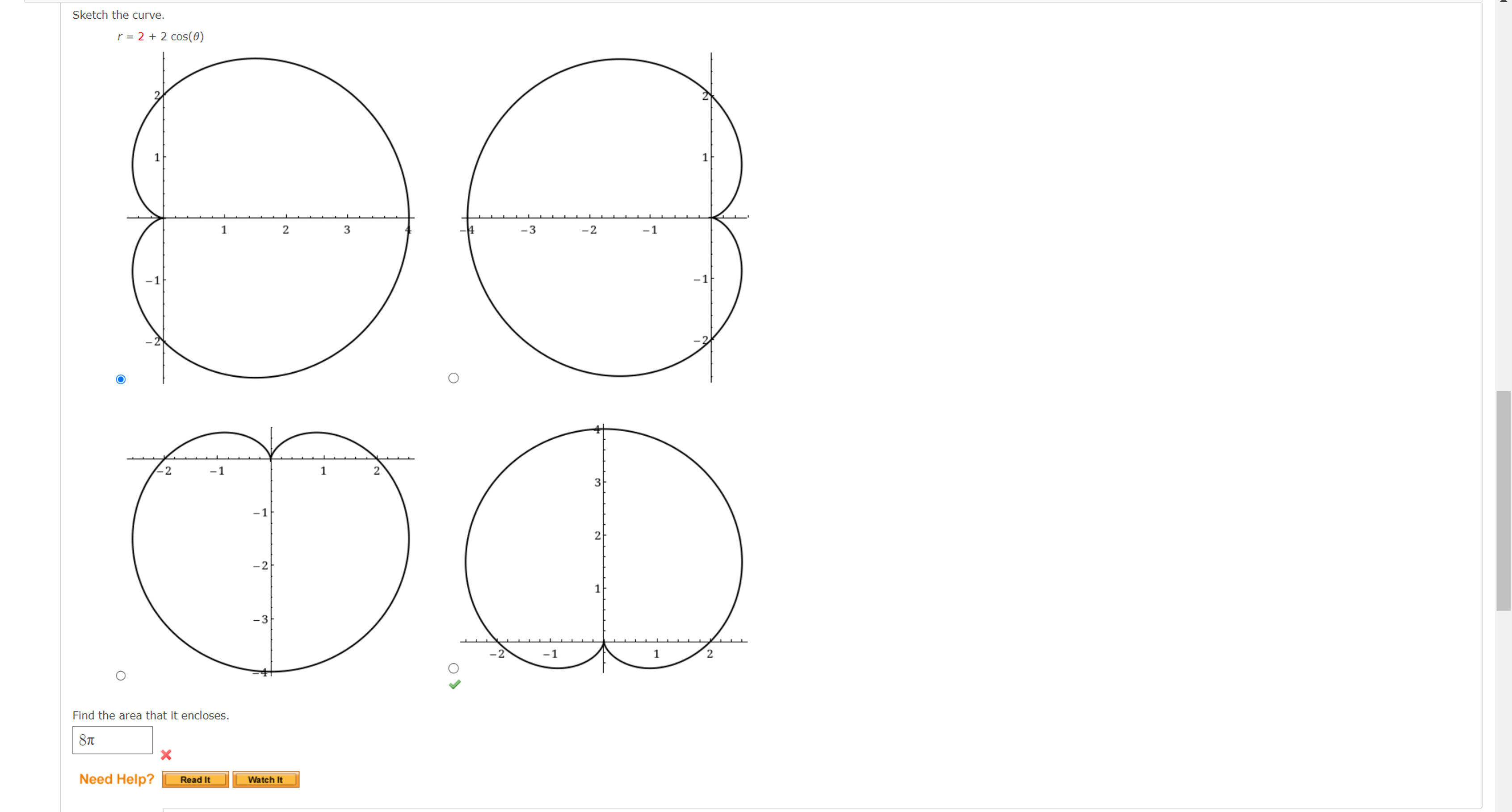 solved-r-2-2cos-find-the-area-that-it-encloses-chegg