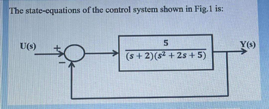 Solved The state-equations of the control system shown in | Chegg.com