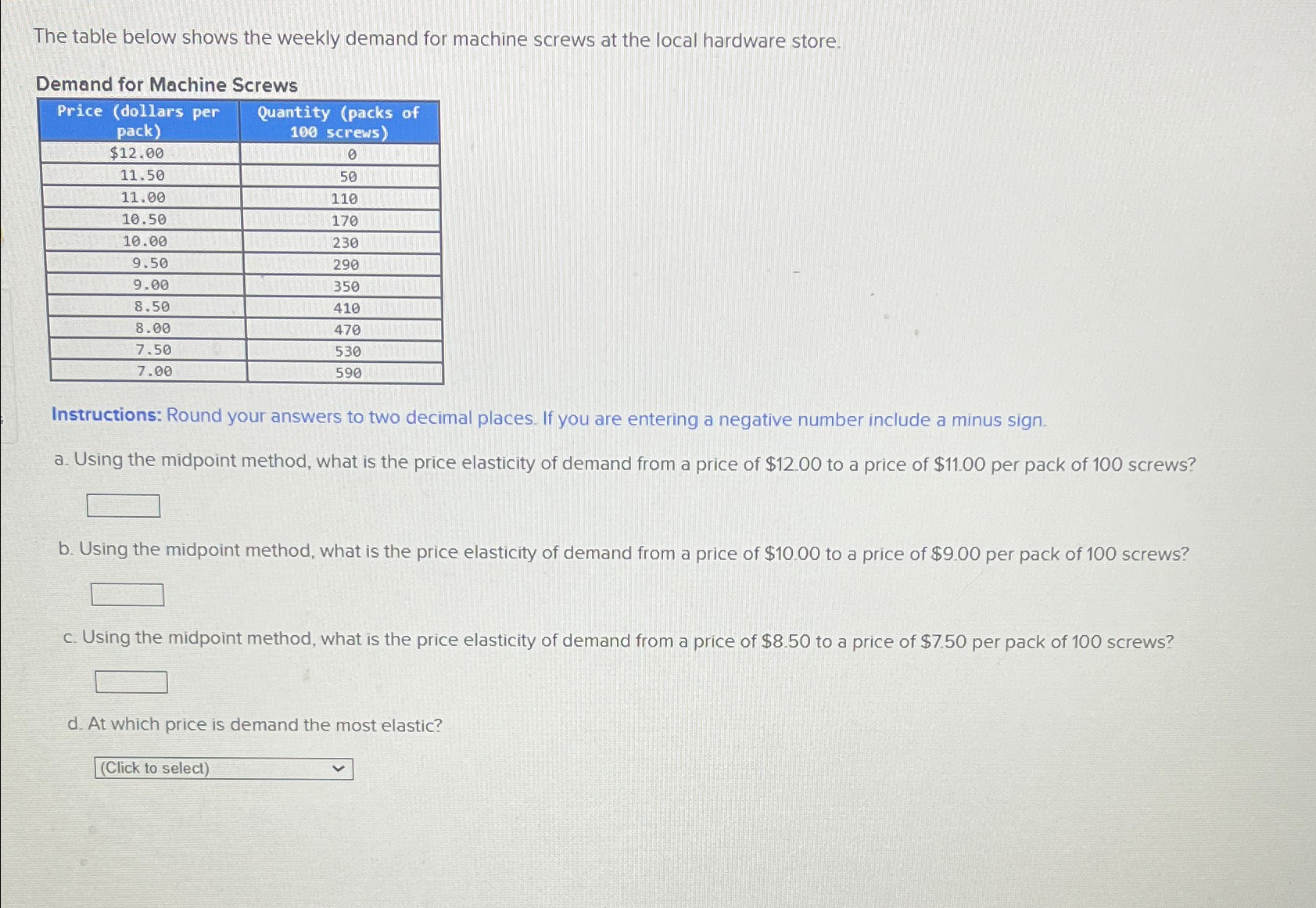 Solved The table below shows the weekly demand for machine | Chegg.com