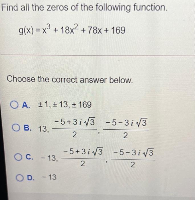 Solved Given That The Polynomial Function Has The Given 7617