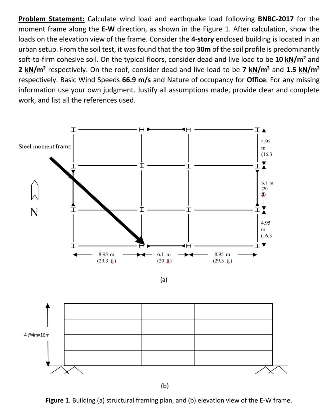 Problem Statement: Calculate wind load and earthquake | Chegg.com