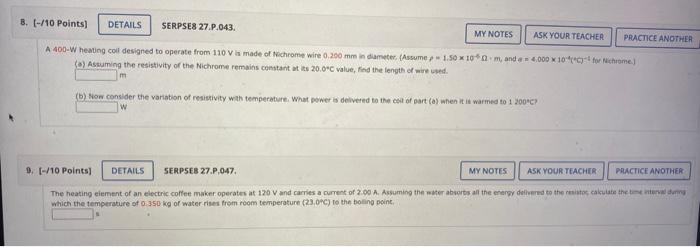 Solved (a) Astuming the resistivity of the Nichrome remains | Chegg.com